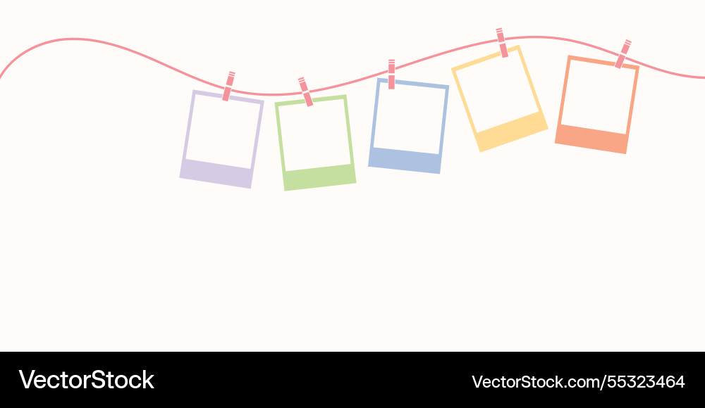 Retro picture frames hanging template background Retro picture frames hanging template background vector image