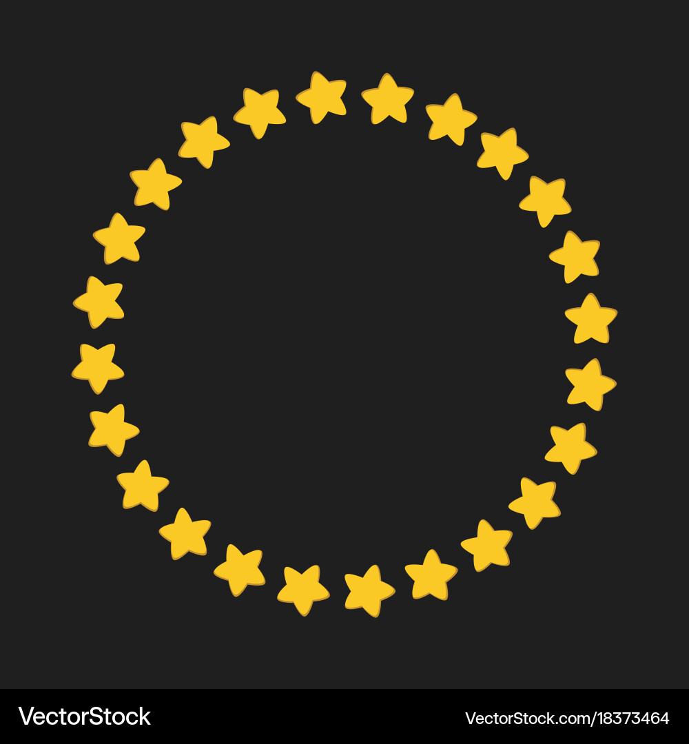 Star in circle shape starry border frame vector image