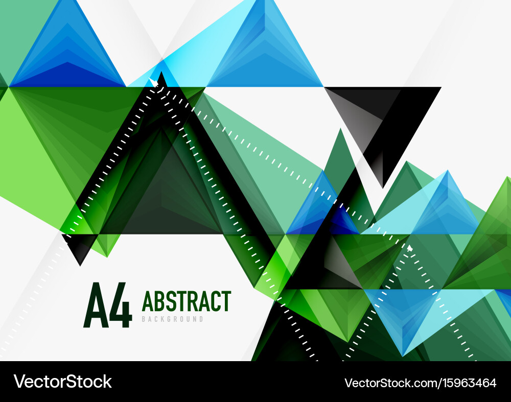 Triangular low poly a4 size geometric vector image