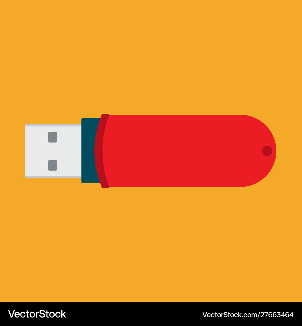 Usb flash drive flat icon electronic data memory Usb flash drive flat icon electronic data memory vector image