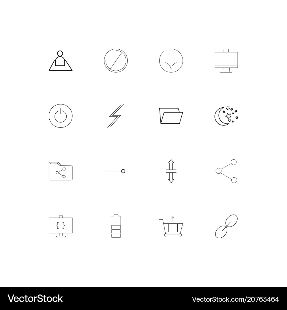 User interface linear thin icons set outlined Vector Image