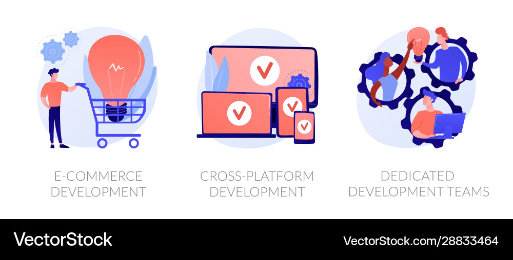 Web development concept metaphors Web development concept metaphors vector image