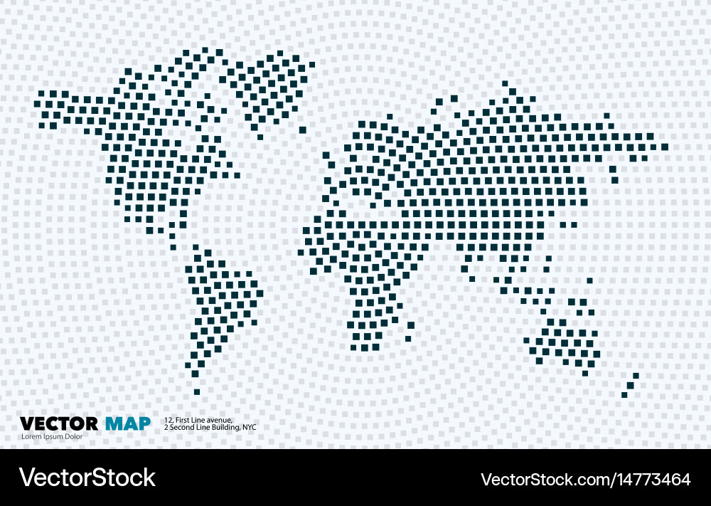 World map with squares rectangles vector image