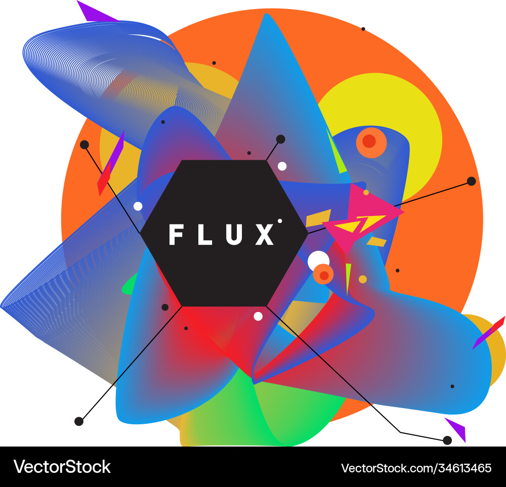 3d colorful wave background dynamic flux effect Vector Image