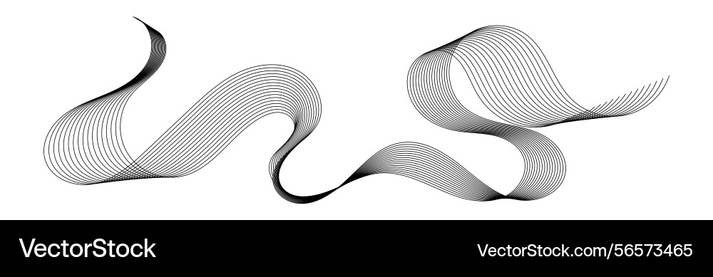 Abstract wave design with flowing lines vector image