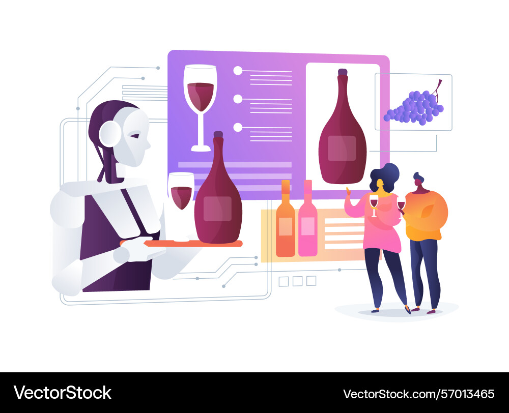 Ai-powered wine tasting analysis abstract concept Vector Image