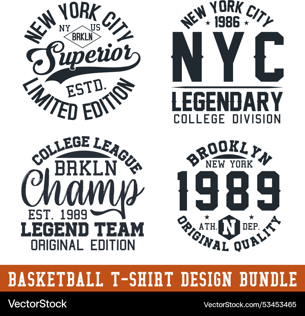 Basketball T-Shirt Collection Vector Image