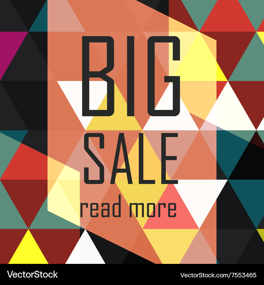 Big sale triangular abstract background vector image