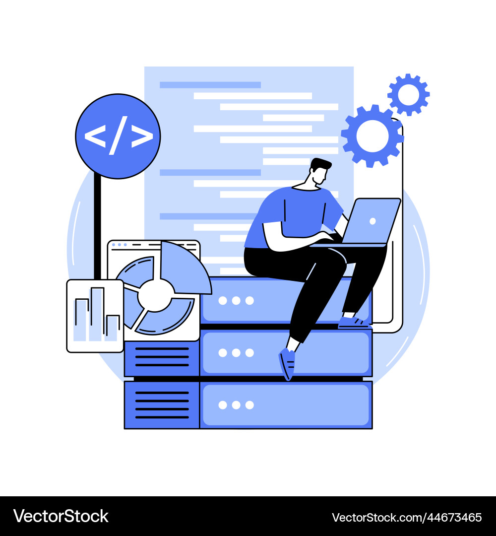 Database programming isolated cartoon Database programming isolated cartoon vector image