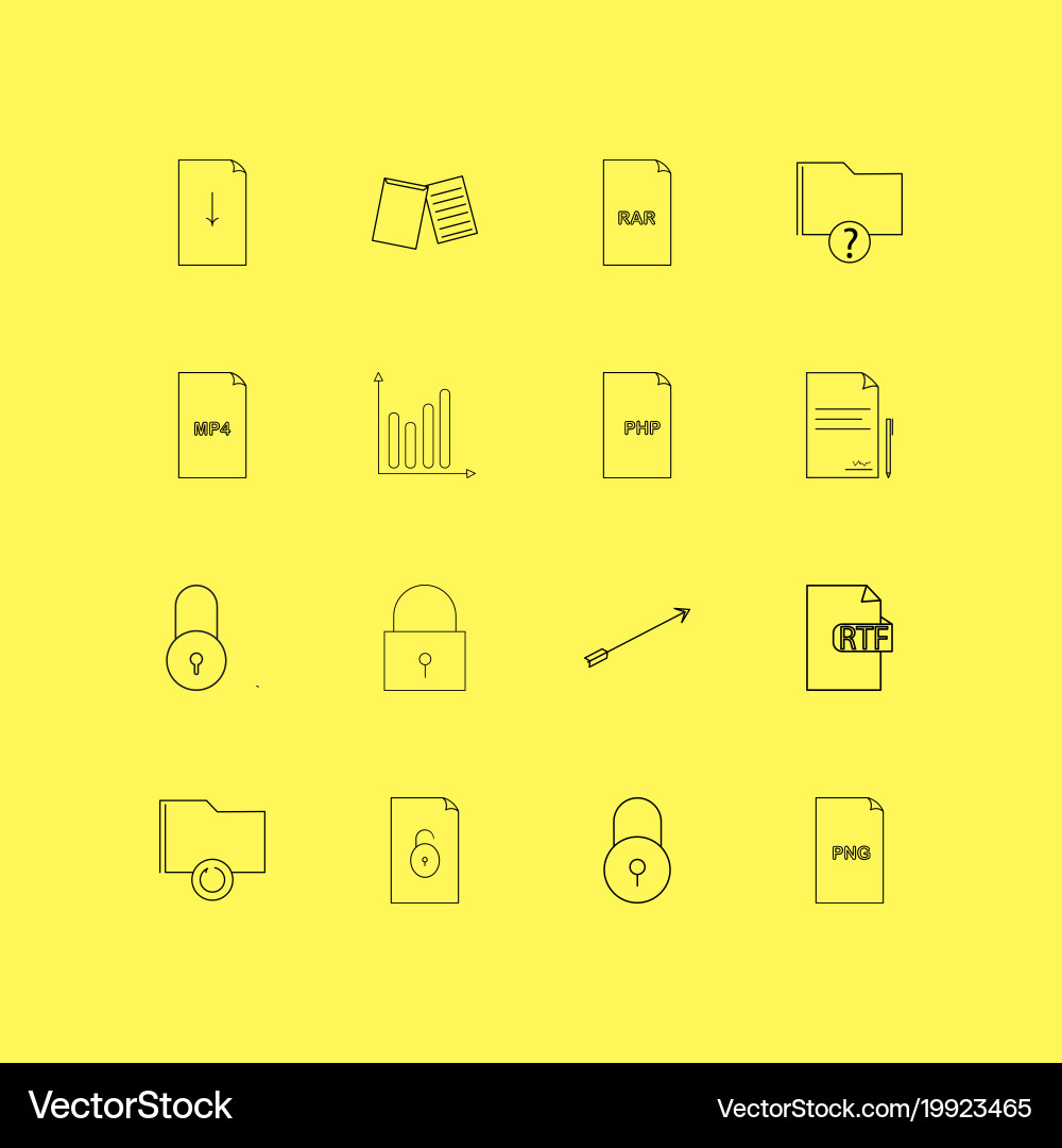 Dateien und Ordner lineare Icon setzen einfache Umriss vektorbild