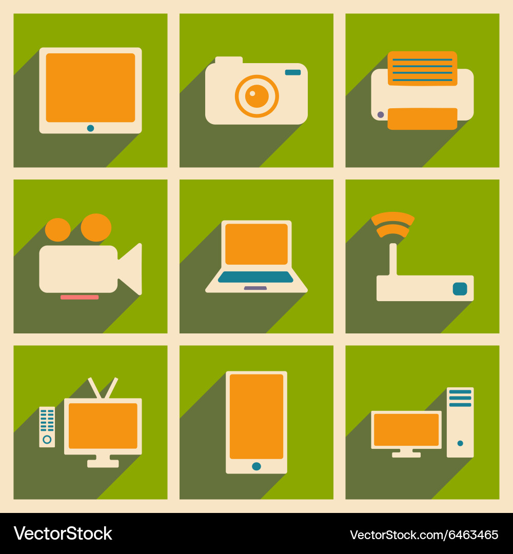 Flat with shadow concept and mobile application vector image