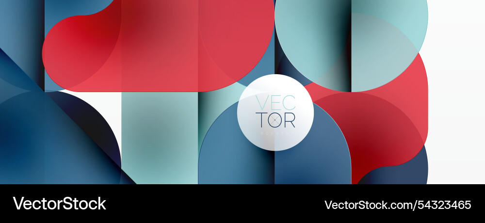 Minimal round shapes geometric abstract background Vector Image