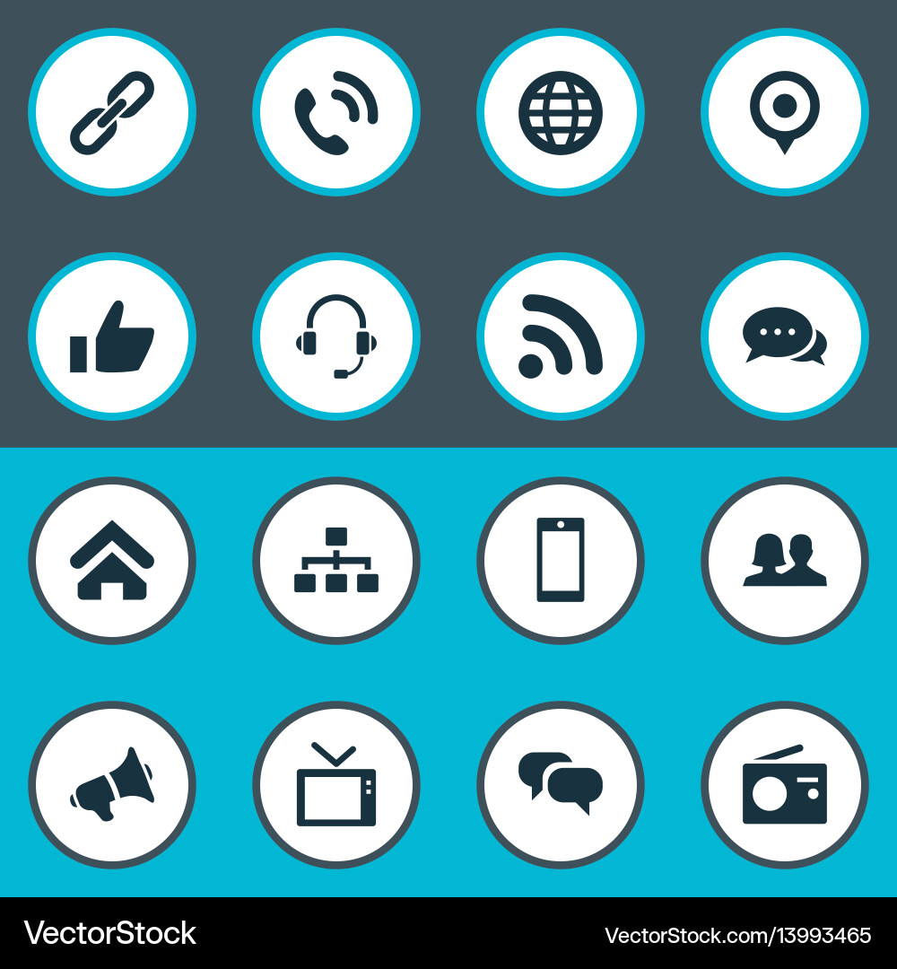 Network Communication Icons Vector Image