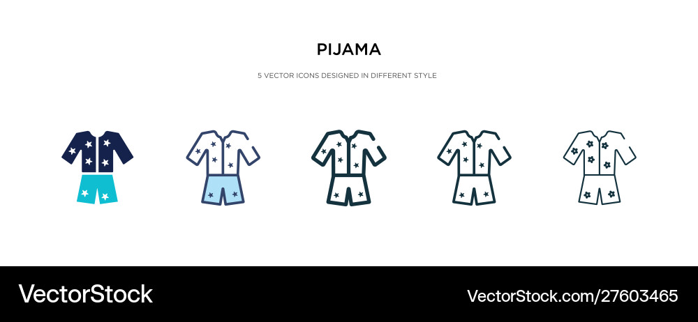 Pijama icon in different style two colored vector image