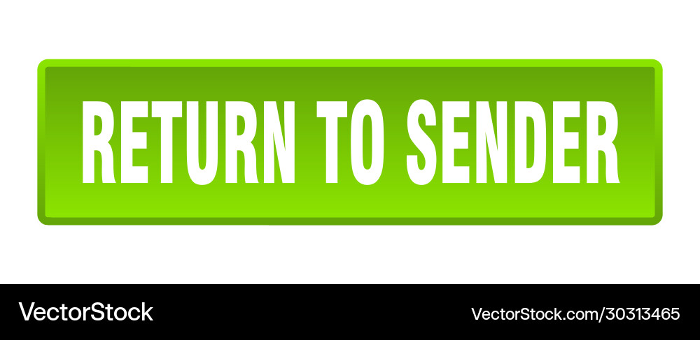 Return to sender button square vector image
