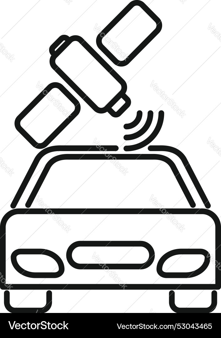 Satellite navigation system transmitting signals Satellite navigation system transmitting signals vector image