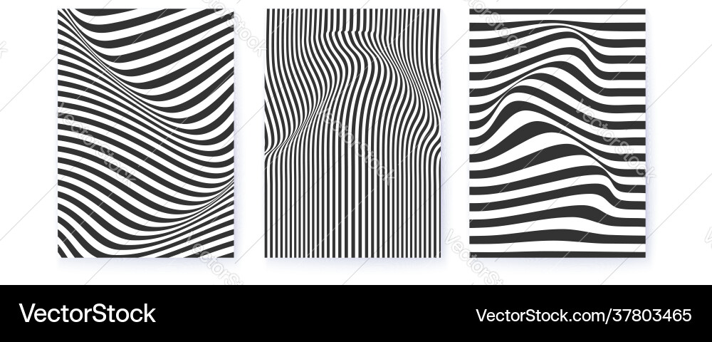 Set layouts with distorted wavy lines Set layouts with distorted wavy lines vector image