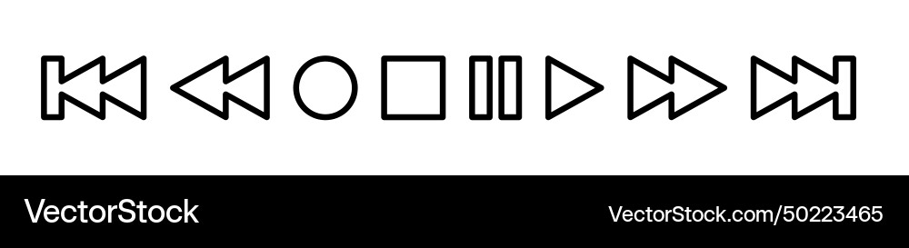 Set of black playback icons Set of black playback icons vector image