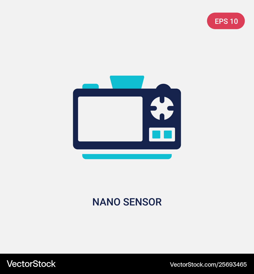 Two color nano sensor icon from artificial Two color nano sensor icon from artificial vector image
