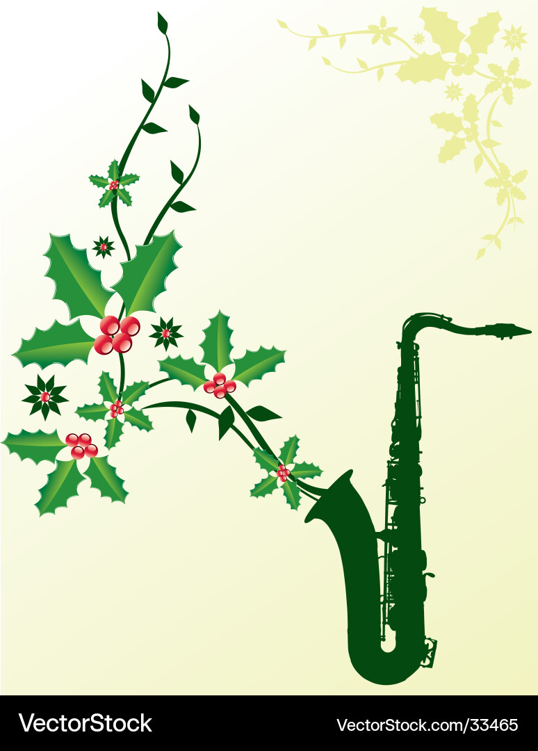 Weihnachtssaxofon vektorbild