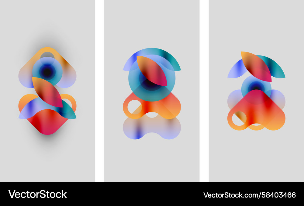 Abstract colorful shapes overlap creating soft Abstract colorful shapes overlap creating soft Vector Image