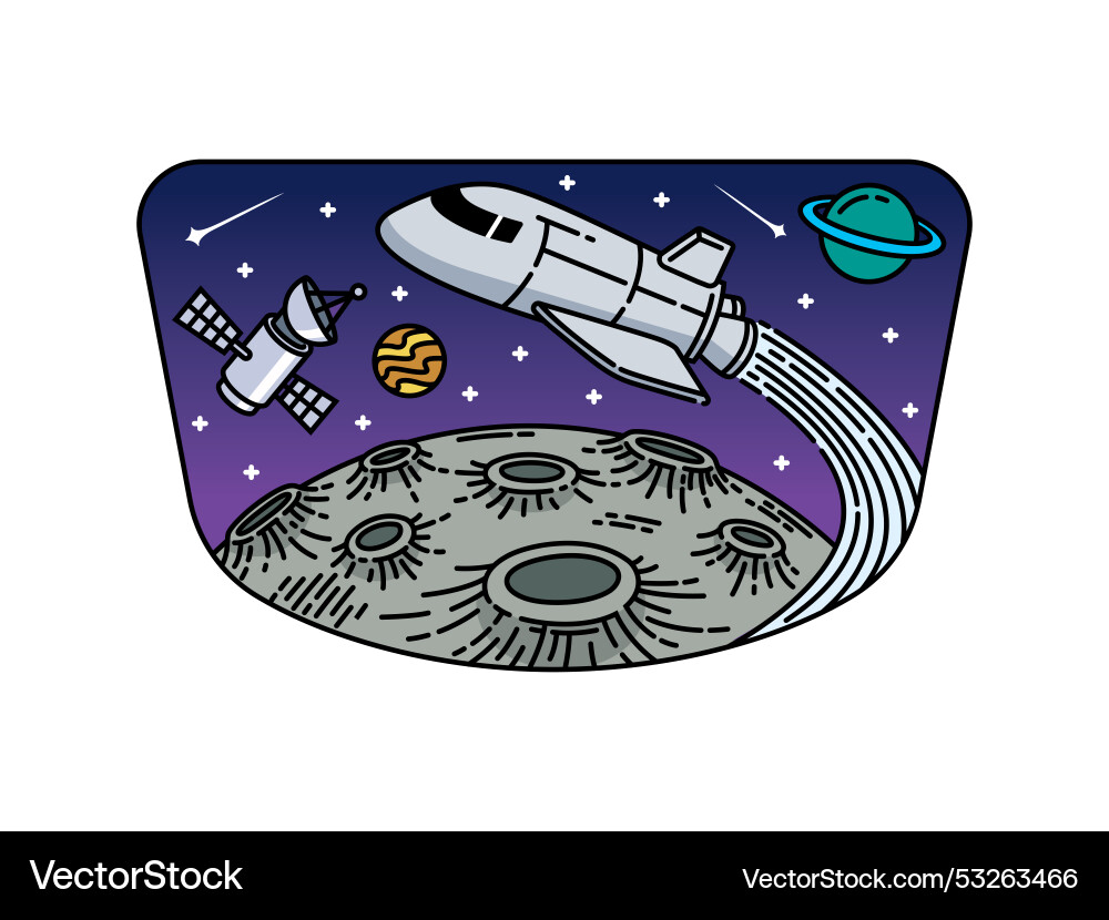 Beautiful view in outer space Vector Image