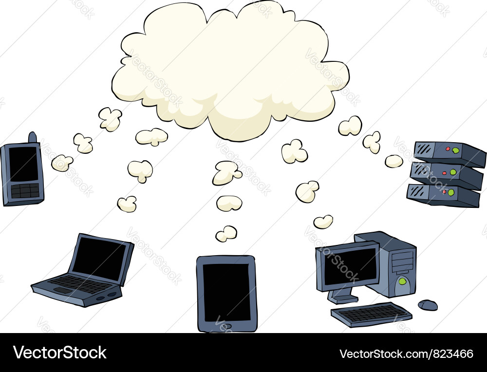 Cloud Computing Concepts Vector Image