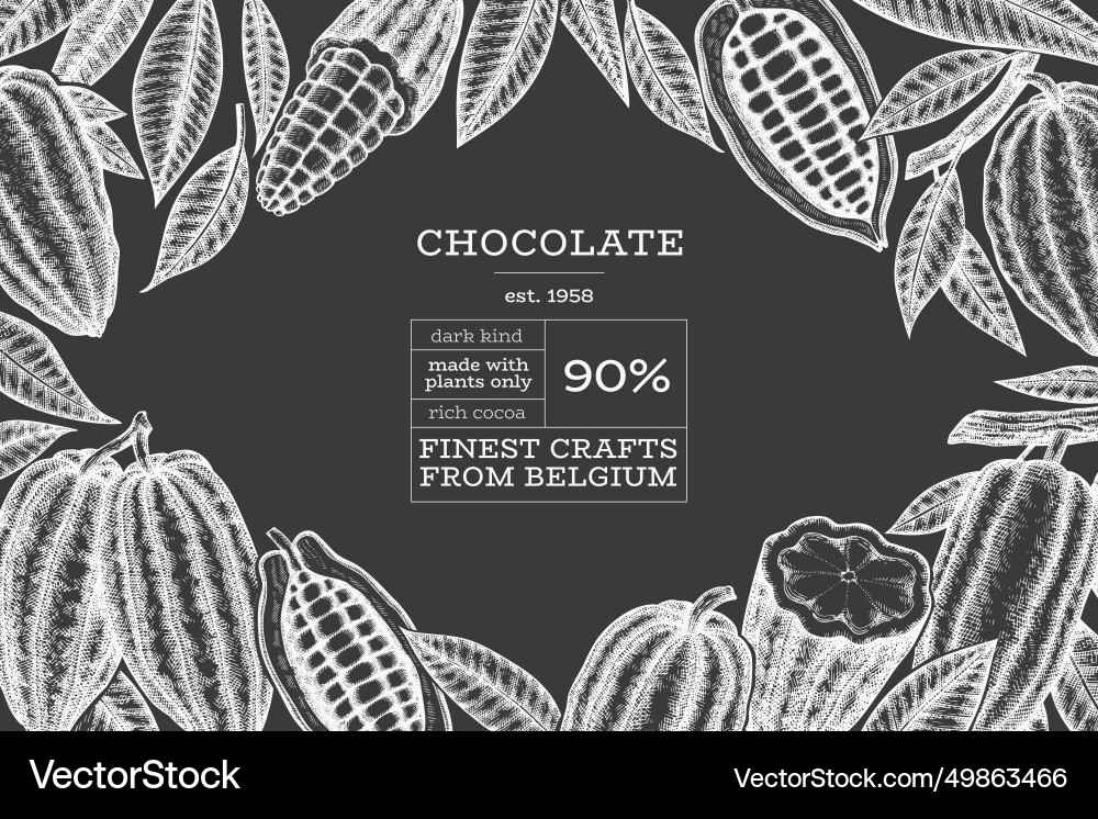 Cocoa design template chocolate beans Cocoa design template chocolate beans vector image