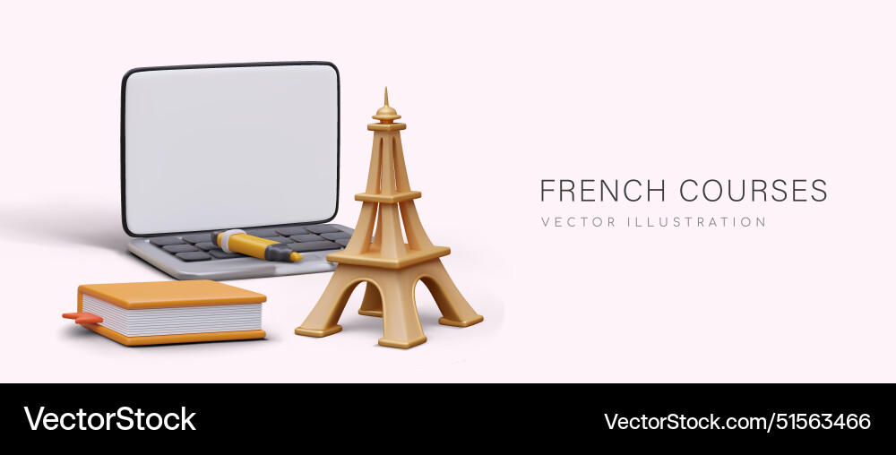 French Courses Online Services For Learning Vector Image French Courses Online Services For Learning Vector Image