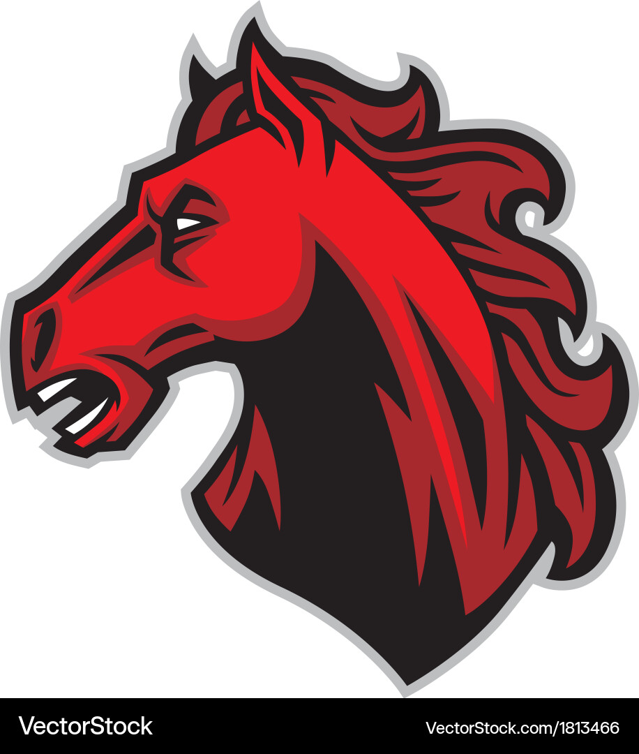 Mustang head mascot vector image