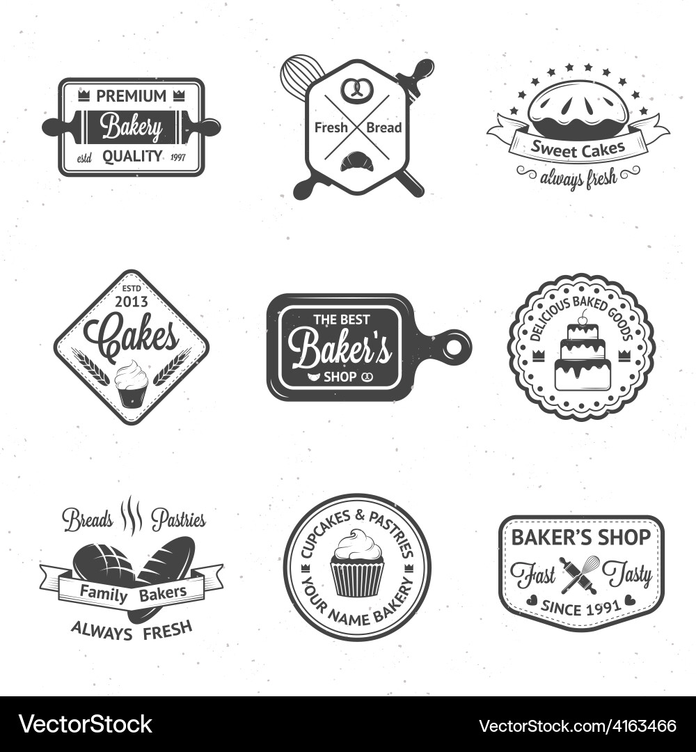 Retro Bakery Badges & Labels Vector Image