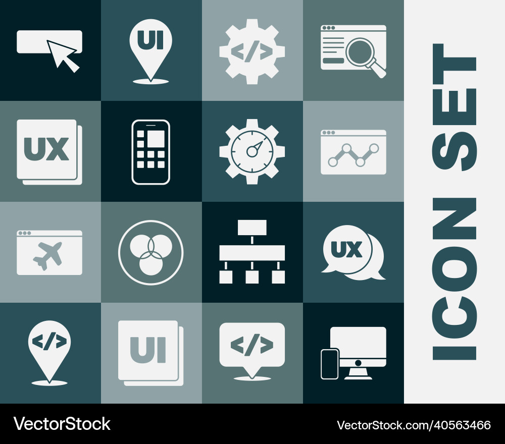 Set monitor and mobile ui ux design website Set monitor and mobile ui ux design website vector image