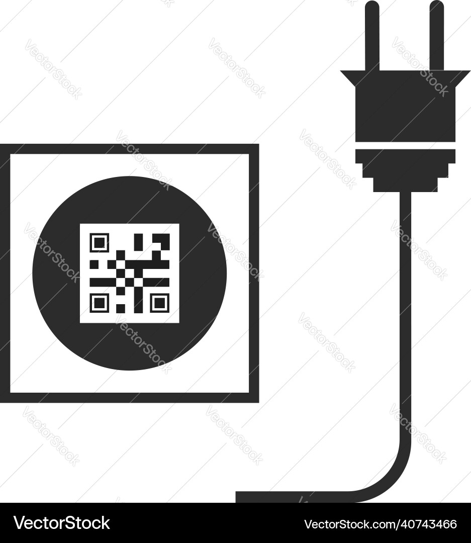 Smart Meter with QR Code Connection vector image