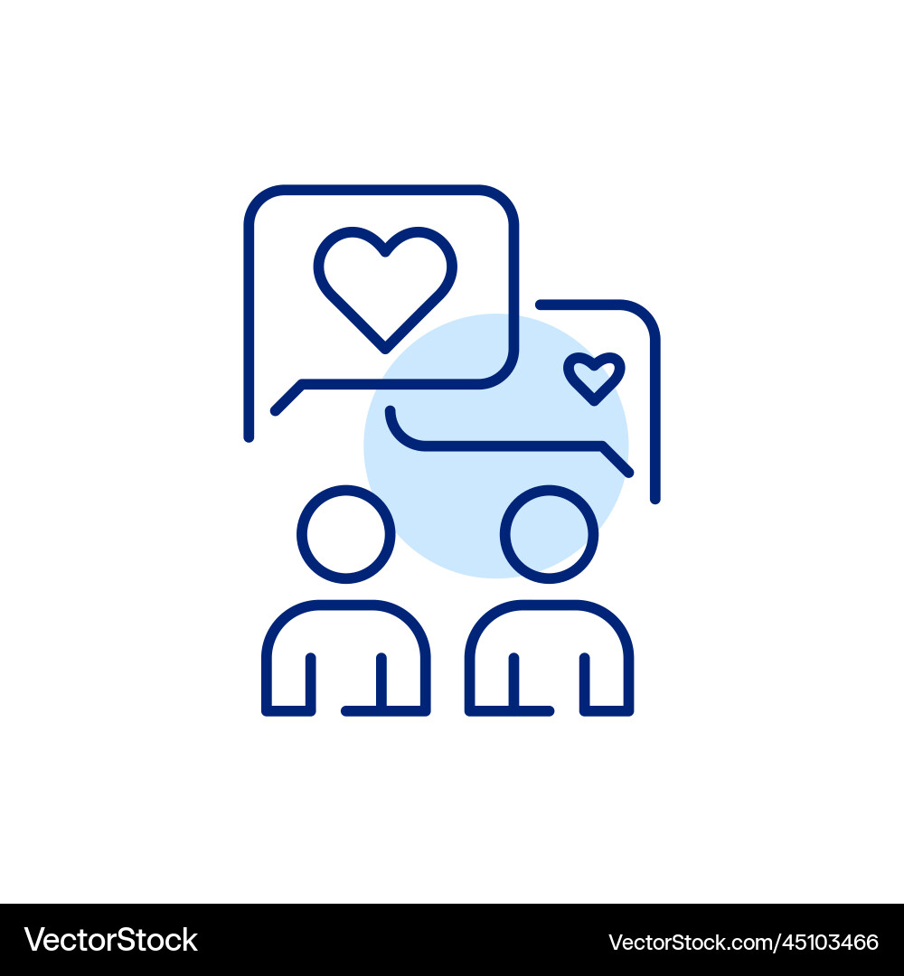 Social media users exchanging like messages pixel Vector Image