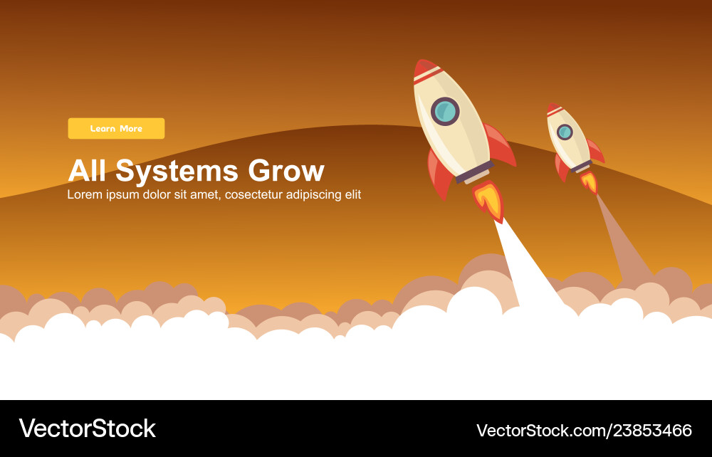 Starten Sie einfache Rakete Webdesign responsive Starten Sie einfache Rakete Webdesign responsive vektorbild