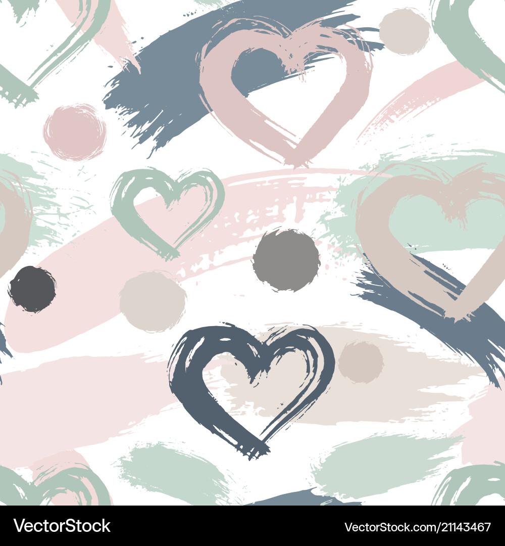 Abstract Brushstroke Heart Pattern vector image