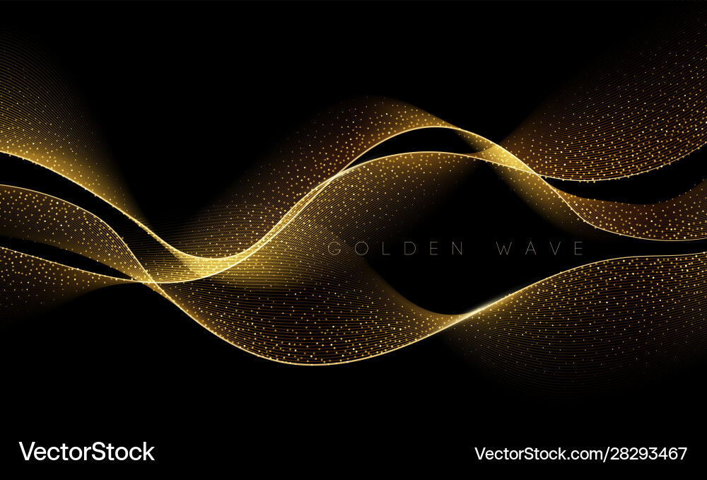 Abstract shiny color gold wave design element Vector Image
