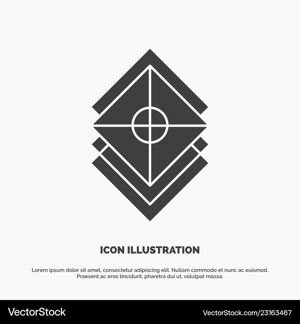 Arrange design layers stack layer icon glyph gray Vector Image