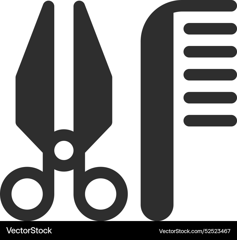 Barbershop logo hairdresser tools icon scissors Vector Image