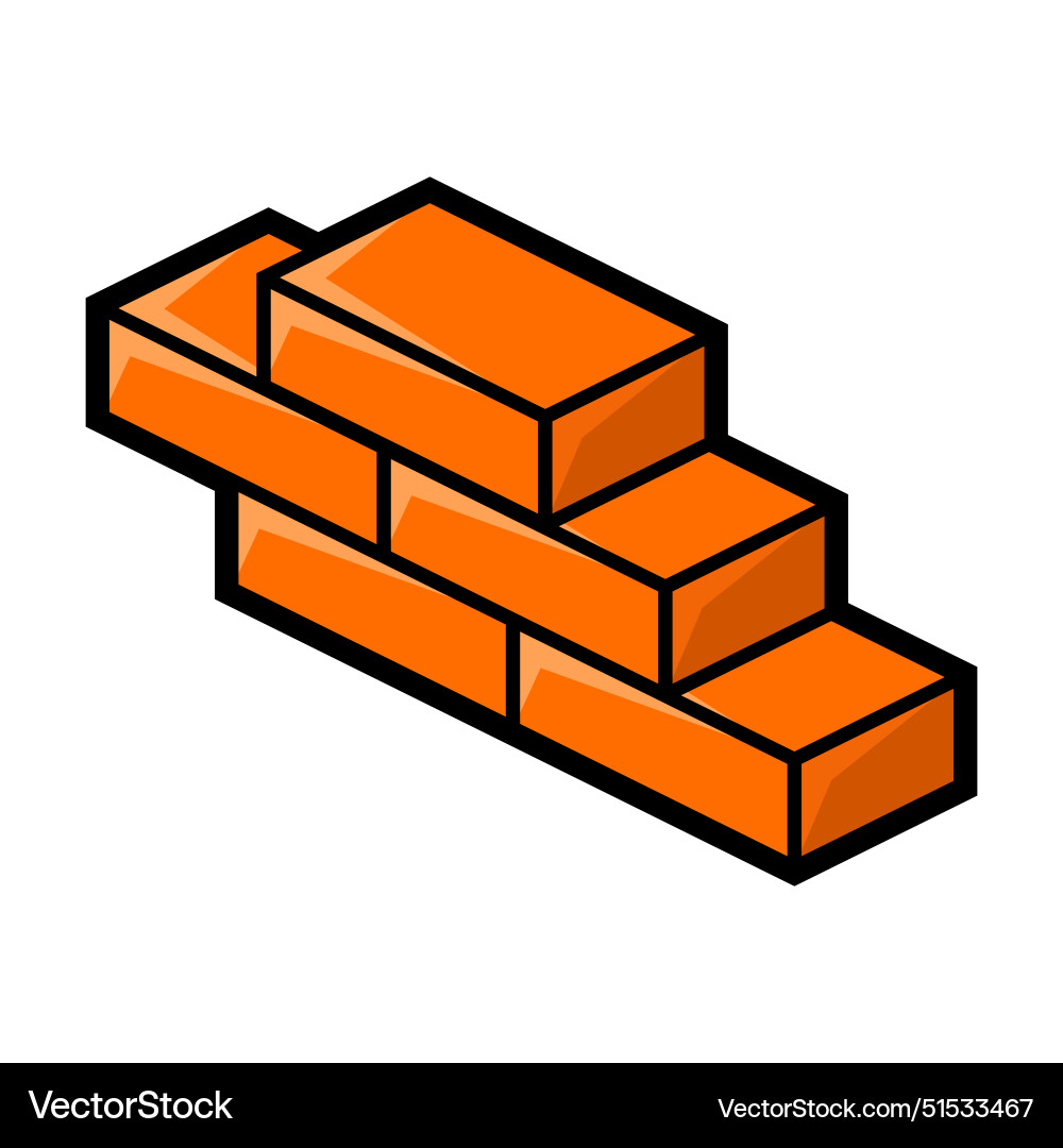 Bricks icon in isometry style construction image Vector Image
