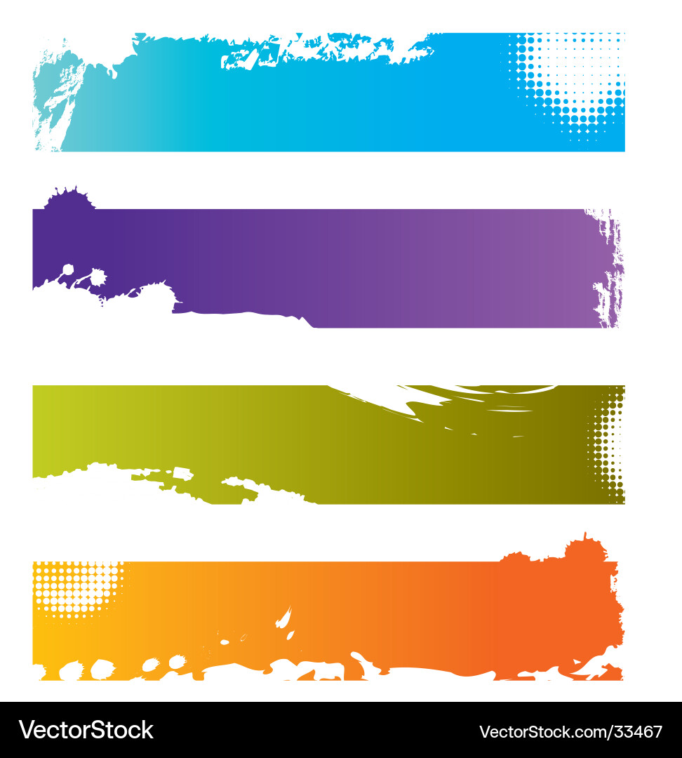 Colorful Grunge Banners Vector Image