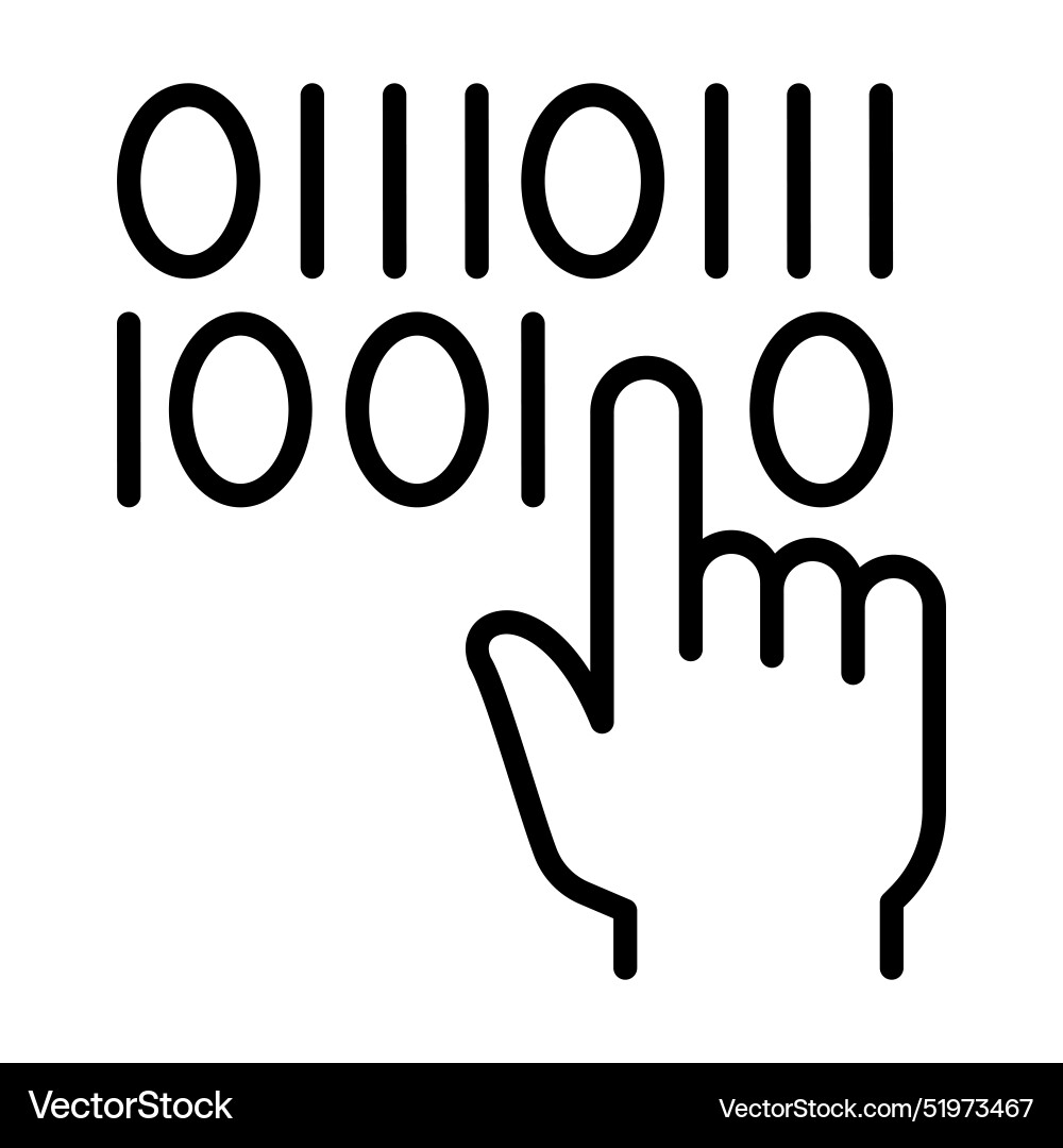 Data selection icon in thin line style graphic vector image