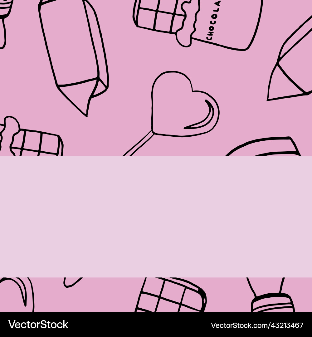 Decorative frame with candy and space for text Decorative frame with candy and space for text Vector Image