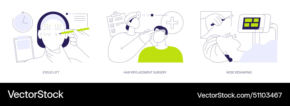 Facial surgery abstract concept Royalty Free Vector Image