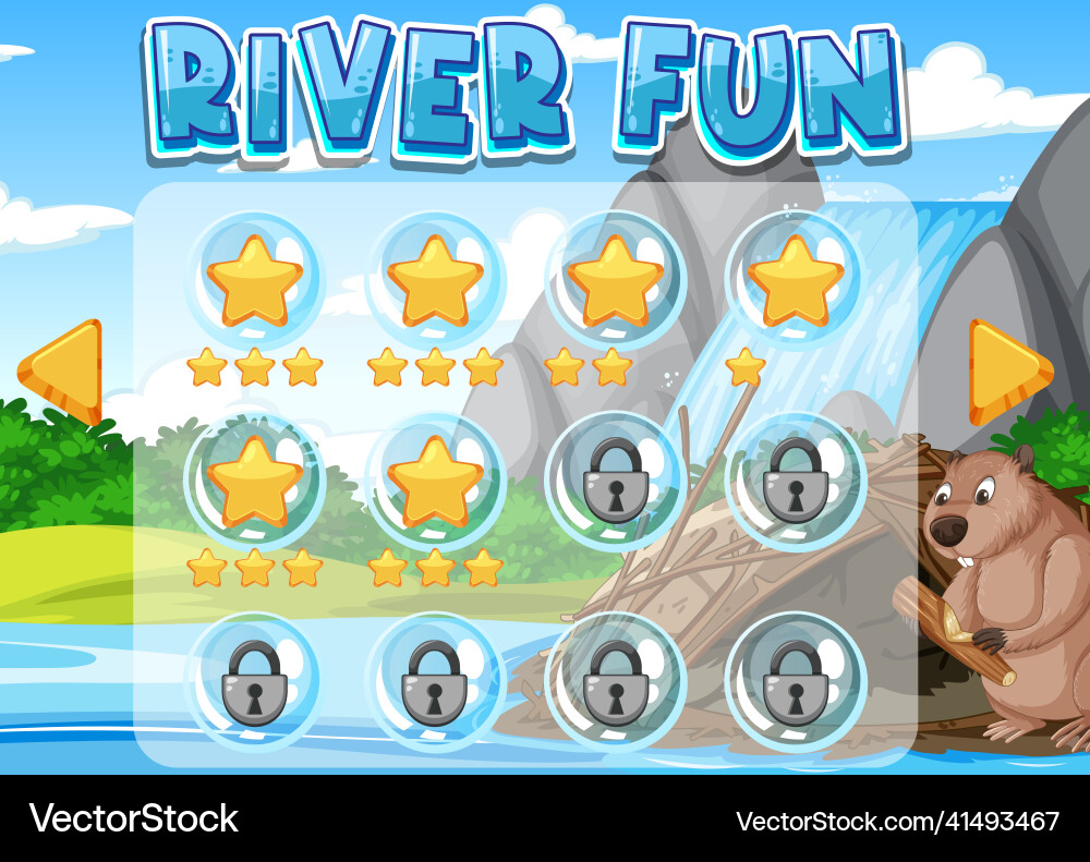 Game background template with level lock Game background template with level lock vector image