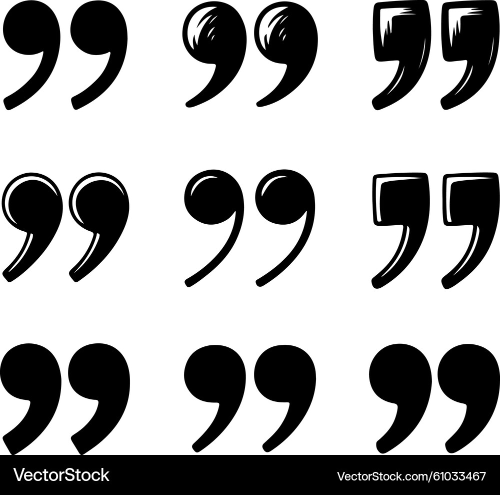 Hand Drawn Quotation Marks Set – Royalty-Free Vector | VectorStock, image size:1000x989