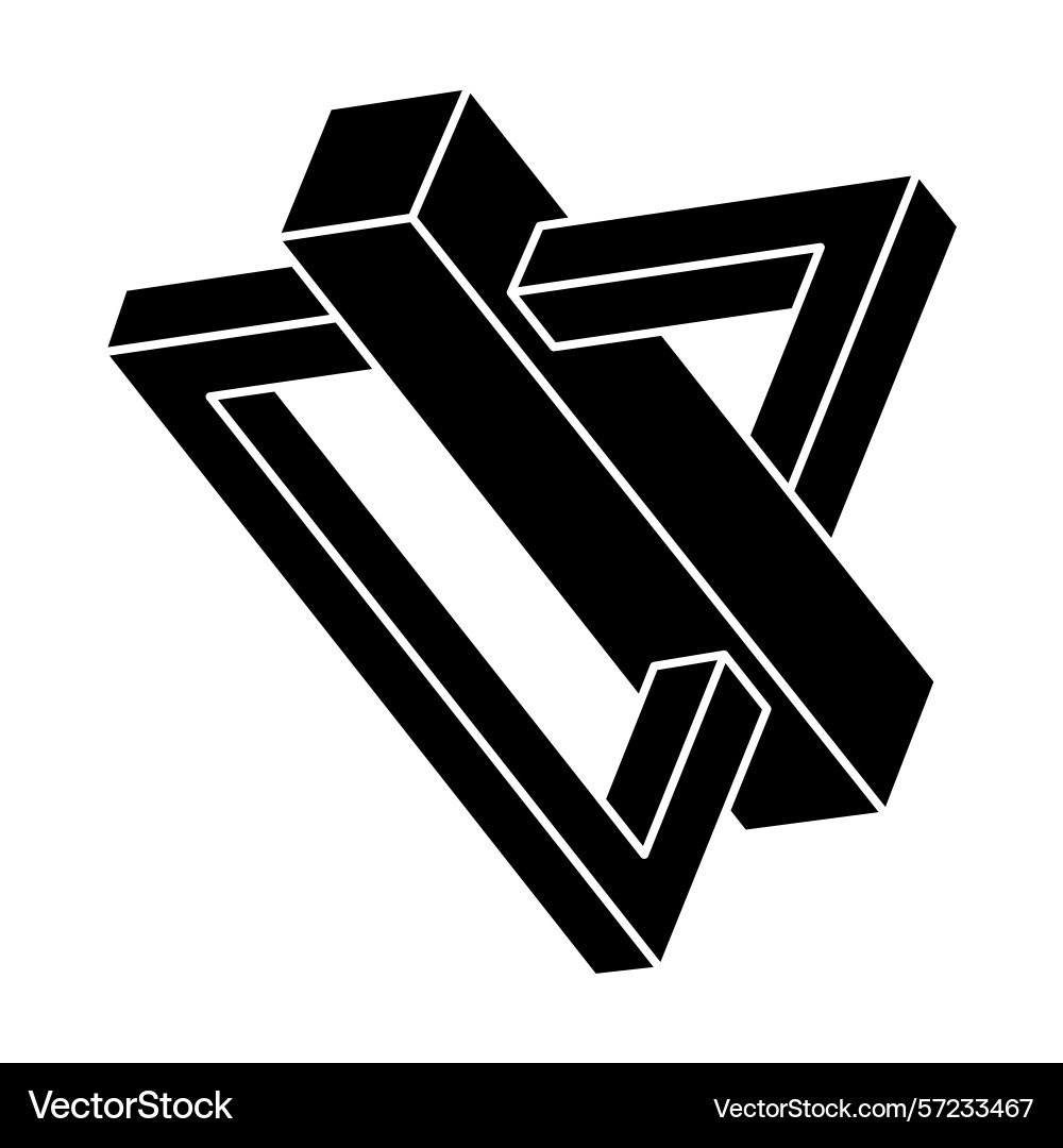 Impossible shape unreal geometric figure Vector Image