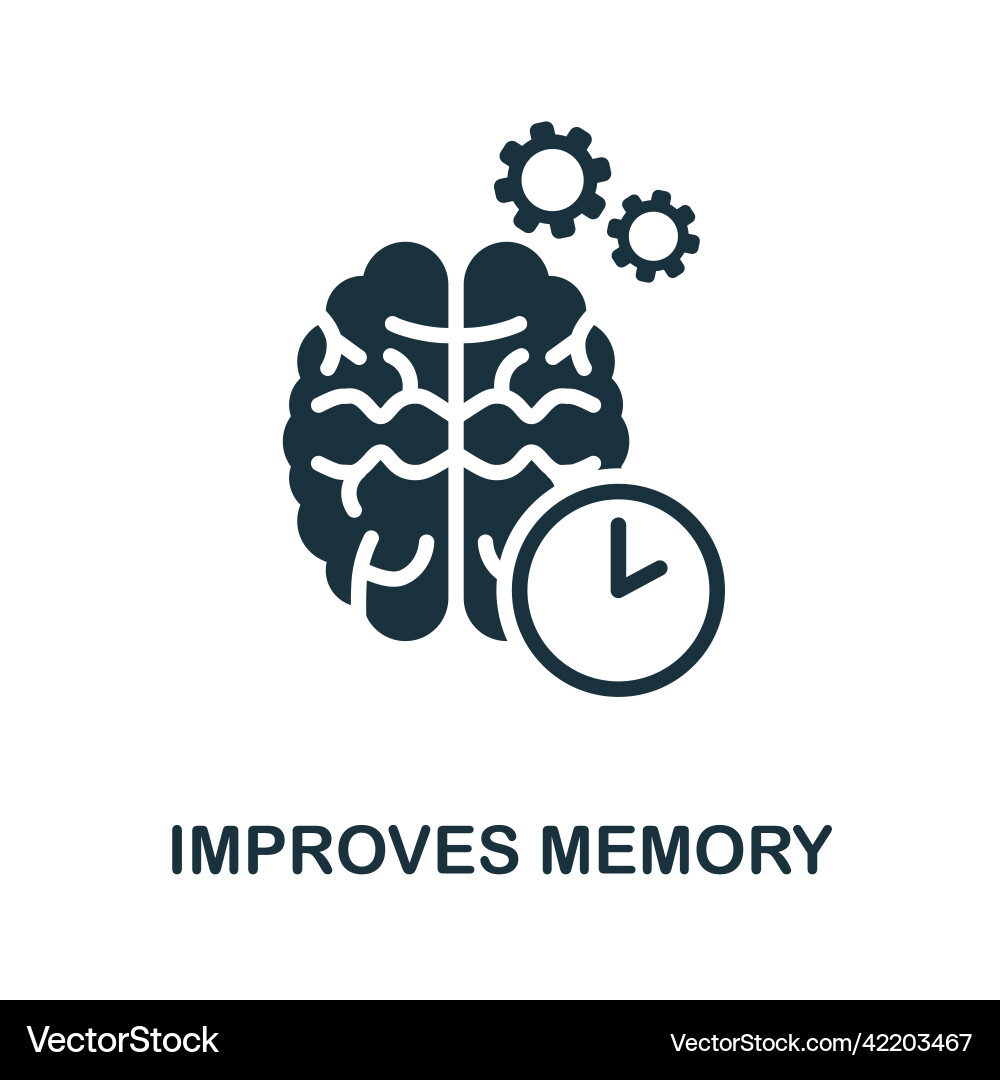 Improves memory icon simple element from yoga Improves memory icon simple element from yoga vector image