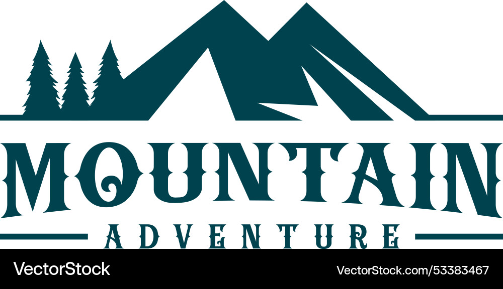 Mountain pine trees logo design concept – Royalty-Free Vector | VectorStock