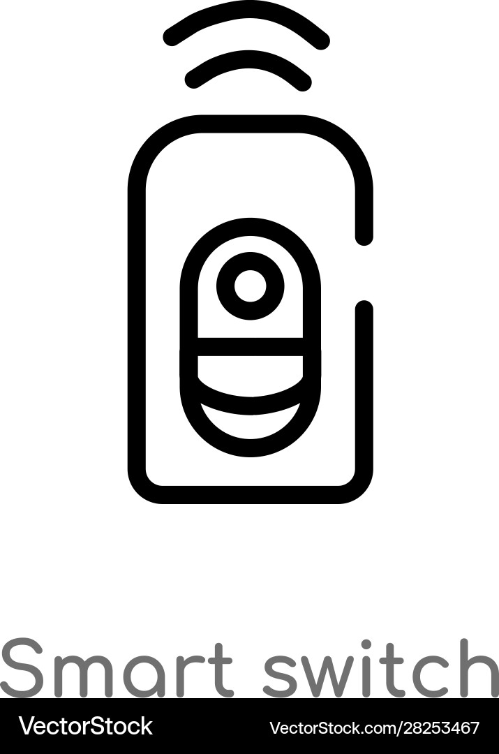 Outline smart switch icon isolated black simple Outline smart switch icon isolated black simple vector image